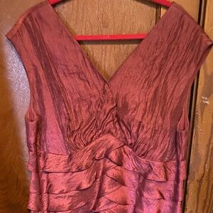 Mauve 16W sateen cocktail dress with mermaid pleats